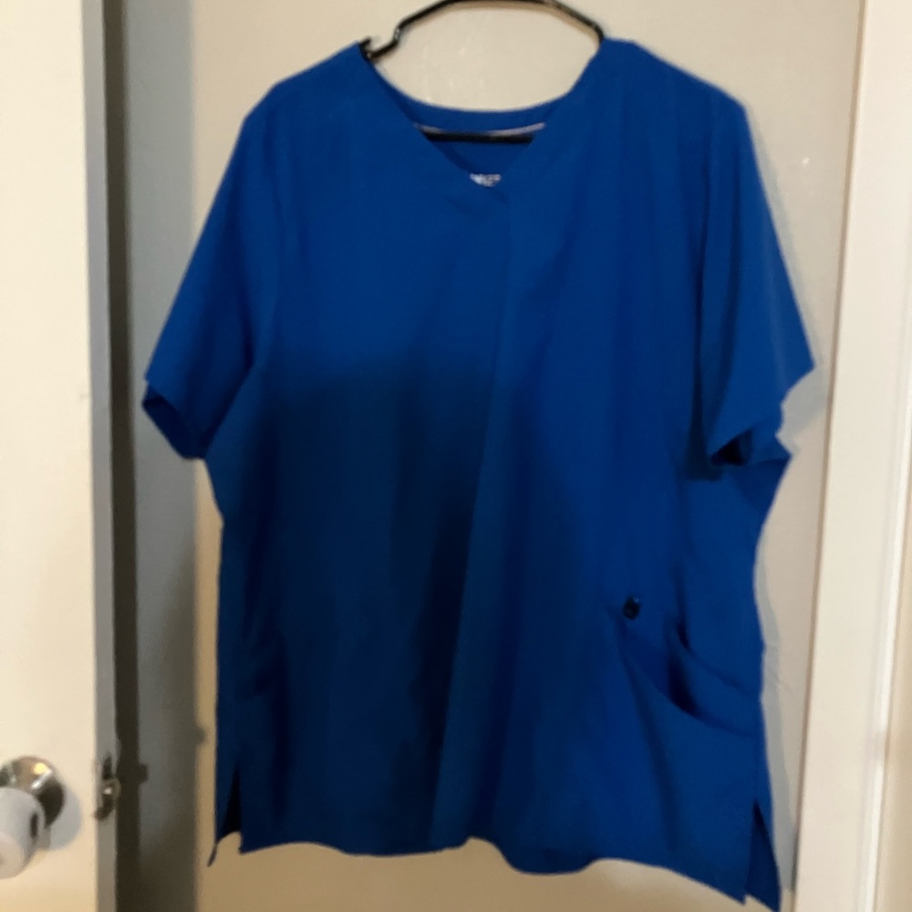 Royal blue wonder wink scrub top